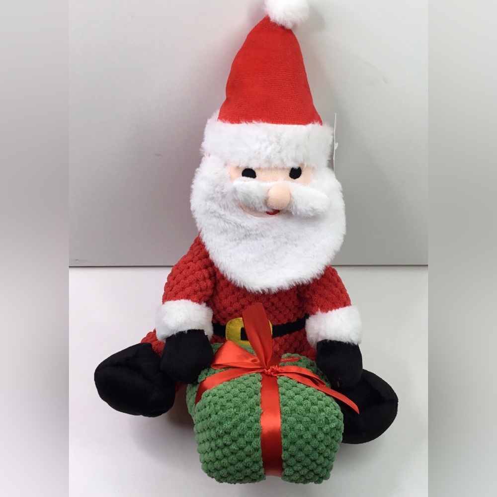 Patchwork Pet Plush - Santa With Gift 13” Toy Squeaky New